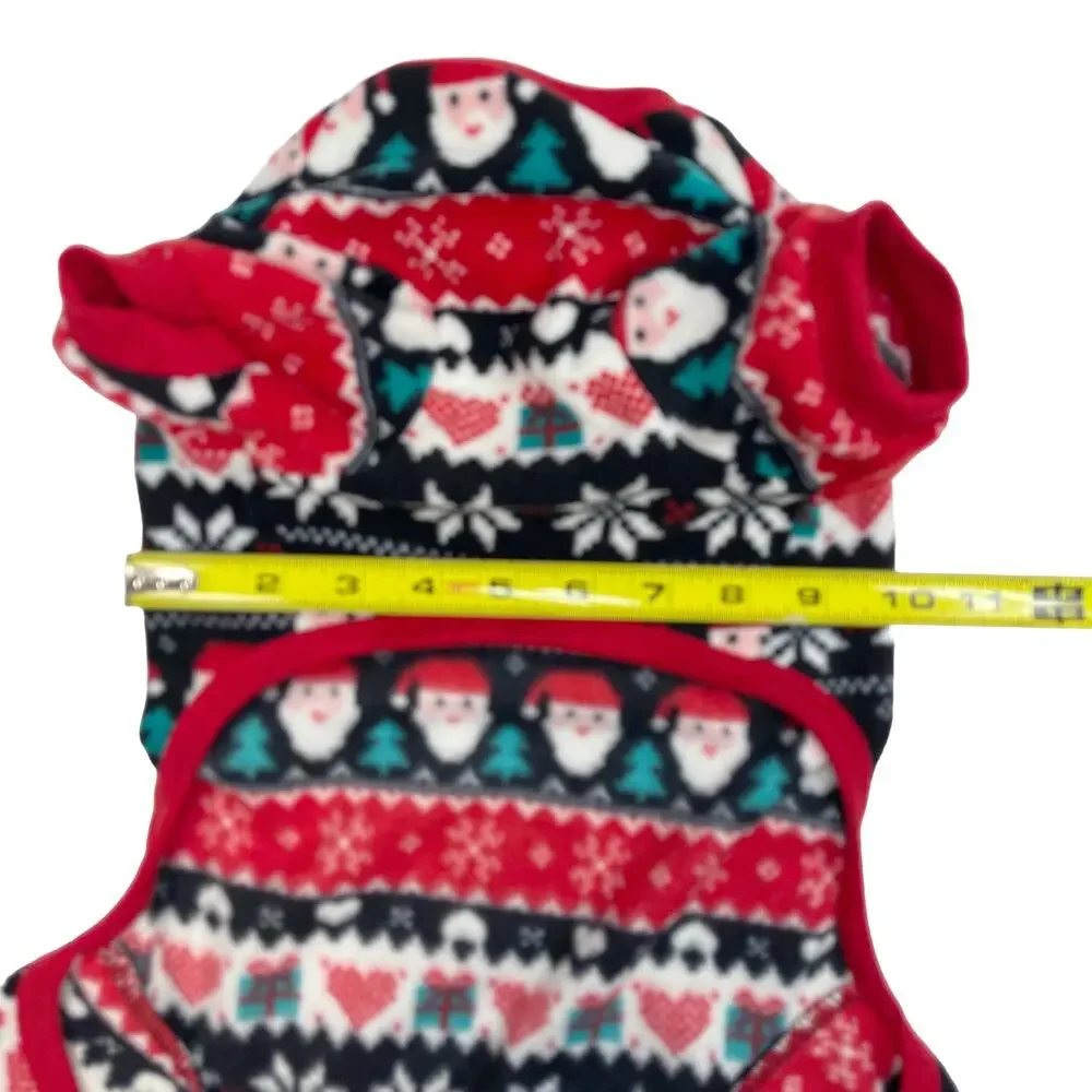 Frisco Santa Fair Isle Dog Cat Pajamas Sz M New $14 Fleece Small Pet PJs Holiday